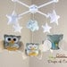 Baby Crib Mobile - Baby Mobile - Owl Mobile "Five little owls in the night" (You can pick your colors) Nursery Baby - Neutral Nursery
