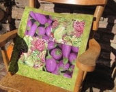 14" x 14" PILLOW COVER - Farmers Market Eggplant & Variegated Lettuce Vegetable Food Lover