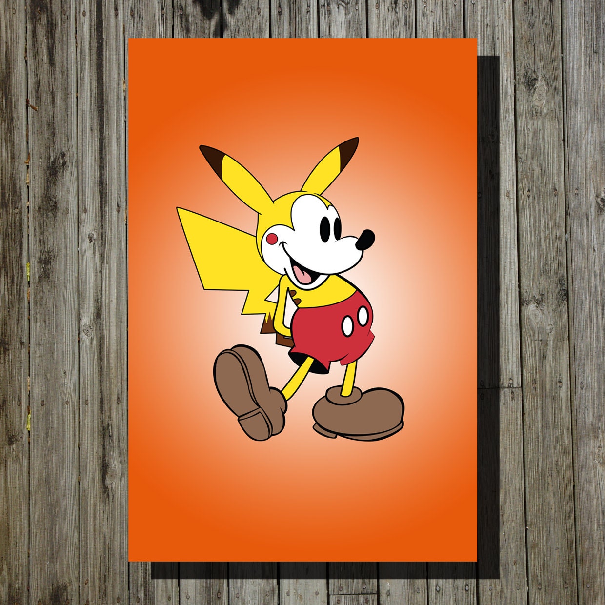 Mickey Mouse x Pikachu Mashup geekery poster minimalist art movie poster print art poster print 11x17
