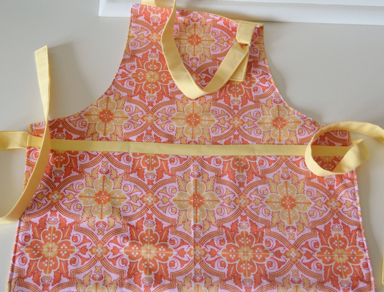Soft Pink & Orange Children's Apron - READY TO SHIP