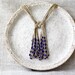 Knot necklace Nautical jewelry Rope necklace Crochet beaded necklace Linen necklace with navy blue beads Dark blue Rustic Gift for her