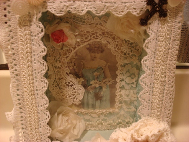 wood collage shadow box