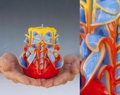 Valentines day gift - Colorful candle - Carved candle - Small candle