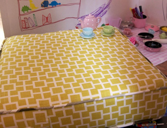 floor cushion geometric yellow Robert Allen chic and modern floor pillow nursery cushion additional floor seating