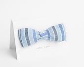 Striped mens bow tie, sky blue - double sided