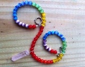 Chakra Necklace, Pastel Rose Quartz Crystal Point Pendant Necklace.