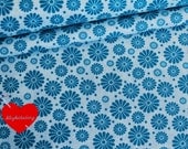 0,5 m Stenzo " Daisies" dutch cotton poplin turquoise teal