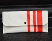 Dome Clutch: Red Repurposed RCA Dome Logo Material