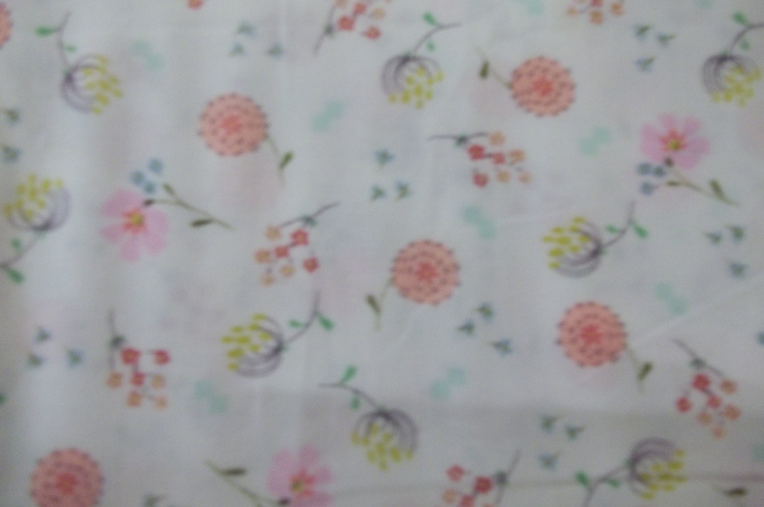 New Posy By Aneela Hoey For Moda 1 yard cotton quilt fabric multi colored flowers on a soft white back ground 1 yard