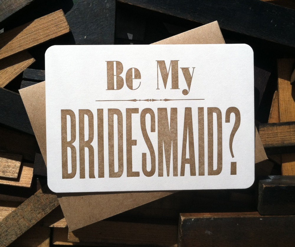 Will You Be My Bridesmaid - letterpress bridesmaid cards - wedding bridesmaid cards