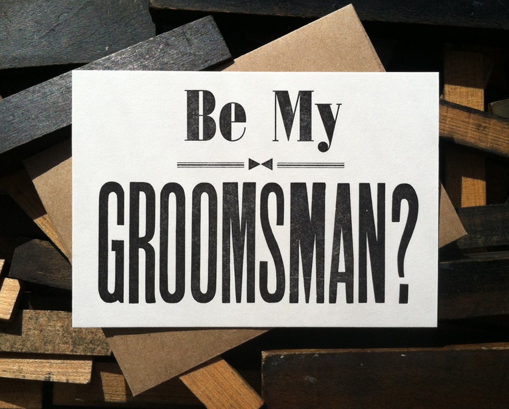 Will You Be My Groomsman Card - letterpress groomsman cards - groomsmen gift