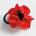 Red poppy ponytail hair tie ecofriendly upcycled flower