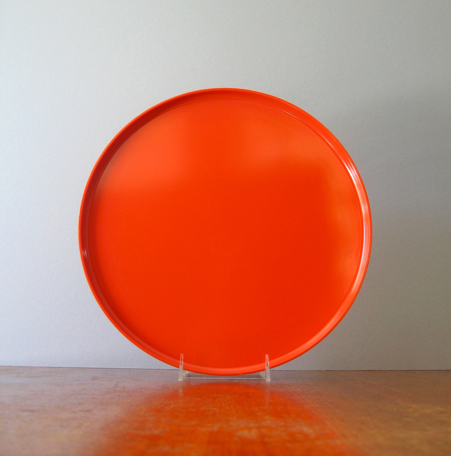Vintage Mod Plastic Orange Heller Tray / Platter