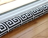 Draft Stopper- Black and White Towers Greek Key- Window or Door Snake