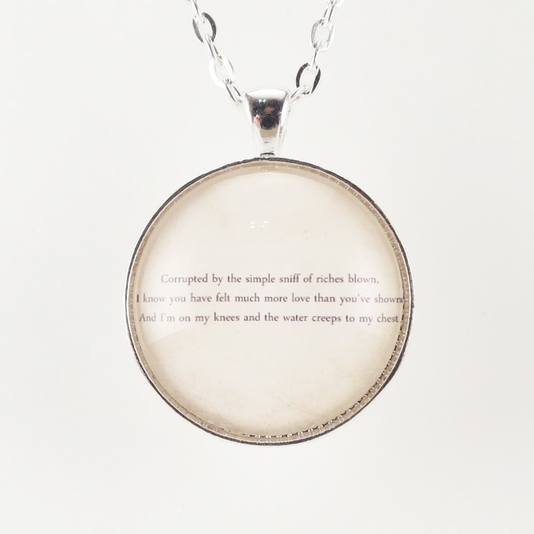 Personalized Song Lyric Necklace, Custom Pendant For Song Lyrics Or Poem