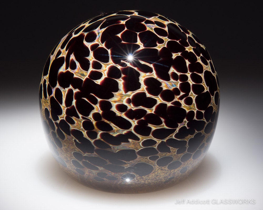 Earthy Brown, Mustard and Black Paperweight
