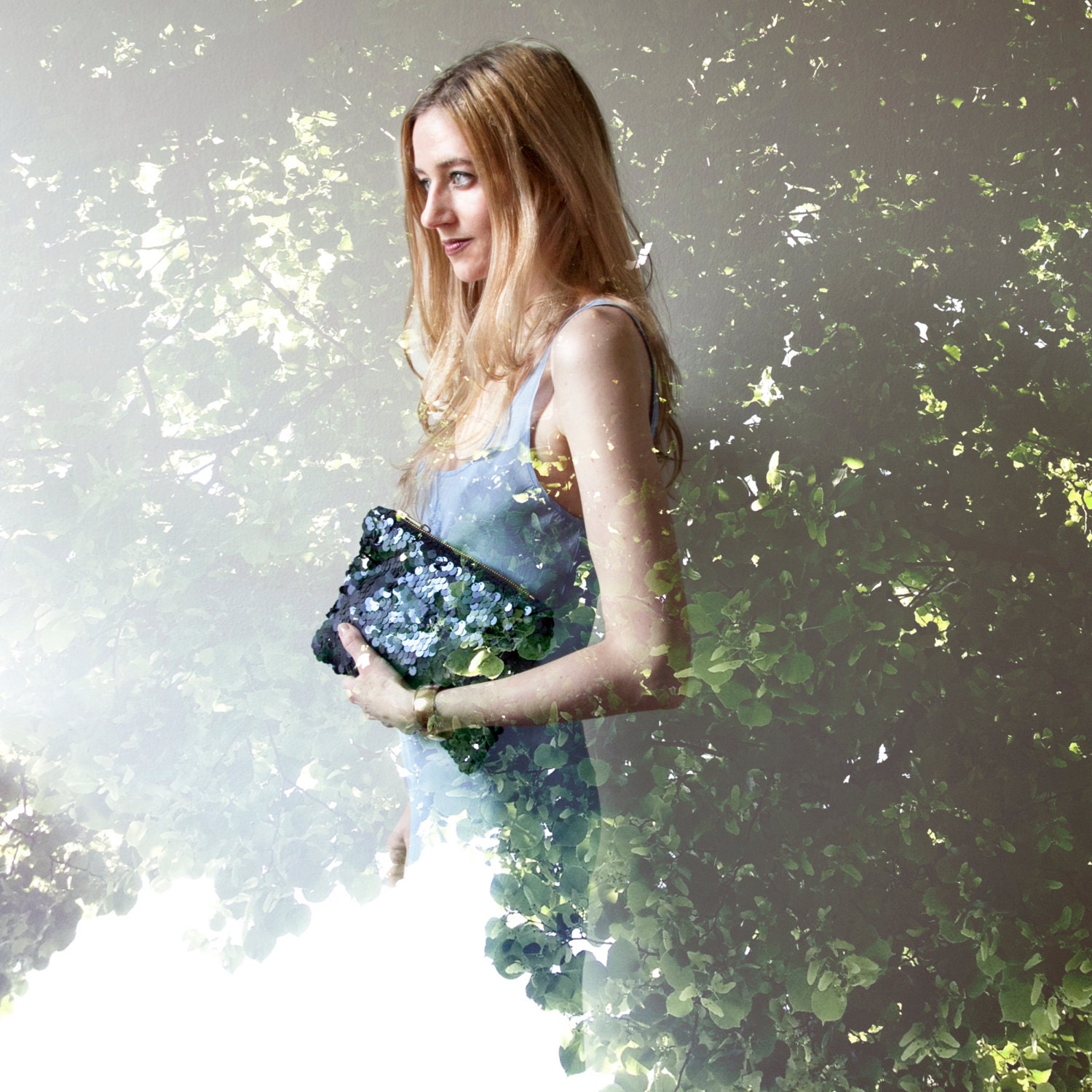 INDIGO SEQUIN Clutch. Navy Blue Sequin Clutch. Wedding Clutch.