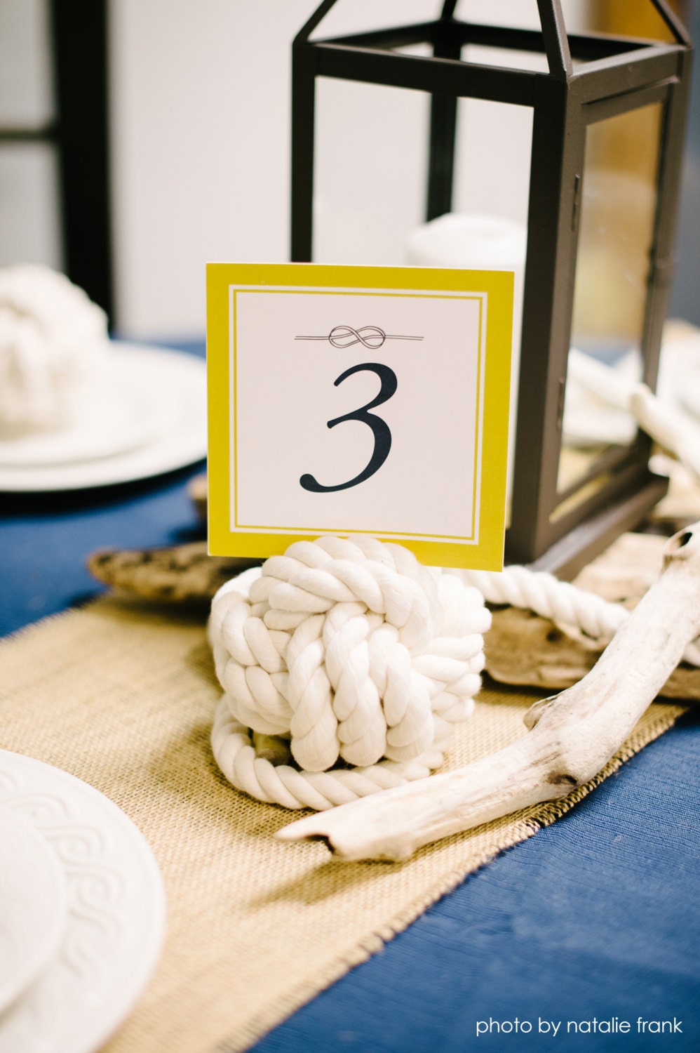 LARGE Nautical Knot Table Number Holder - Wedding Card Holder