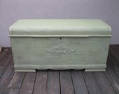 Chic and Shabby Green Cedar Lined Lane Chest / Trunk