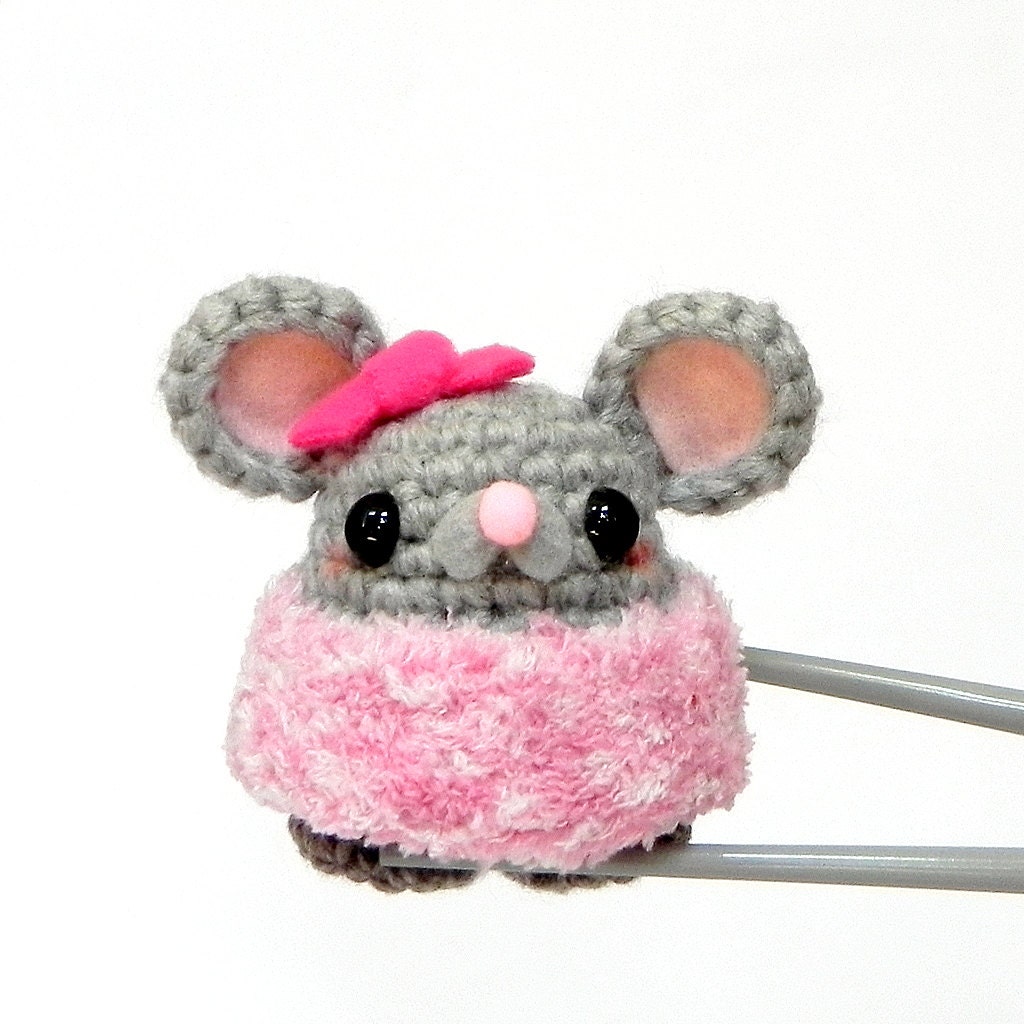 Amigurumi KiKI mouse MochiQtie - crochet amigurumi mini stuffed toy doll