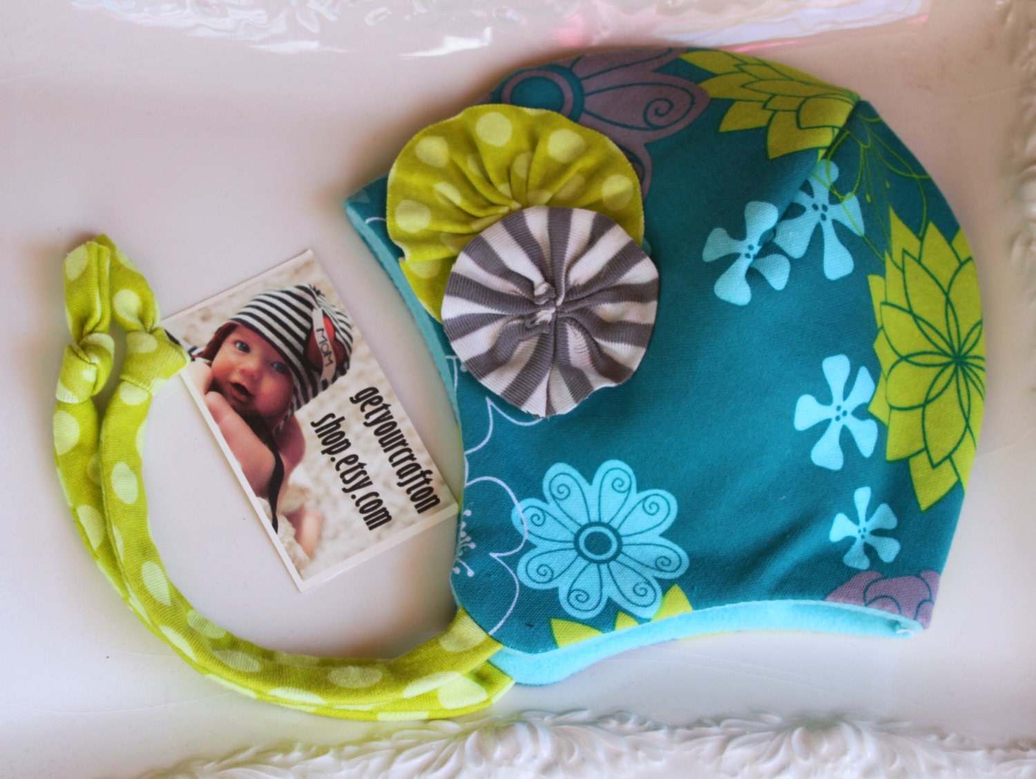 Sale, READY TO SHIP and free shipping, the Ireland beanie, size 6-12m