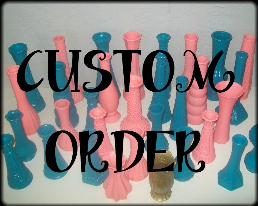 YOU pick the colors - Special Order - Custom Painted Upcycled Wedding Vases - Wedding Centerpieces - Shower Favors - Birthday Party
