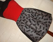 Plus Size Black & Grey Batman Logo Mini Skirt - High Waisted Ladies Mini Skirt - Handmade and Ready to ship - Only one in stock