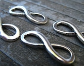 Silver Infinity Charms, 23mm, 12pcs, Figure Eight Charms