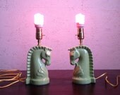 Electric Pink Seahorse Lamps