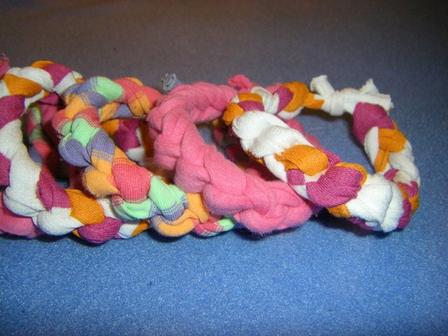 Recycled T-shirt Bangle Bracelet pinks