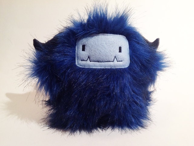 Moose the stuffed monster - Royal blue plush monster