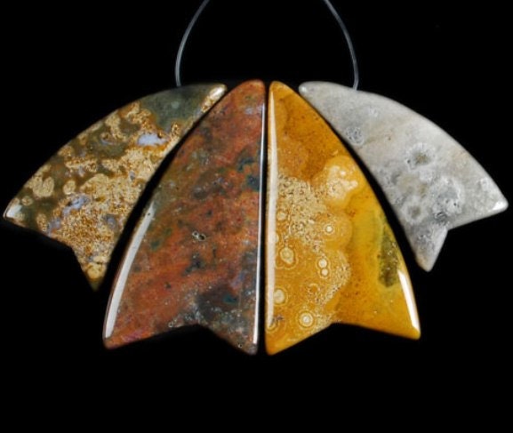 4 Ocean JASPER Gemstone Pendant Set 42x24x7mm - COD6015