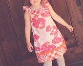 Girls Pink & Orange Summer Poppy Dress Size 12 month-Toddler 5T