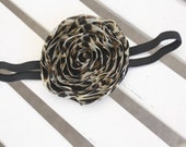 Baby headband - newborn headband - photoprop - leopard rosette headband, available in all sizes newborn-adult
