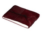 Red Wine Hair On Hide Leather Journal or Leather Sketchbook, Large Sized, Handbound Photo Album