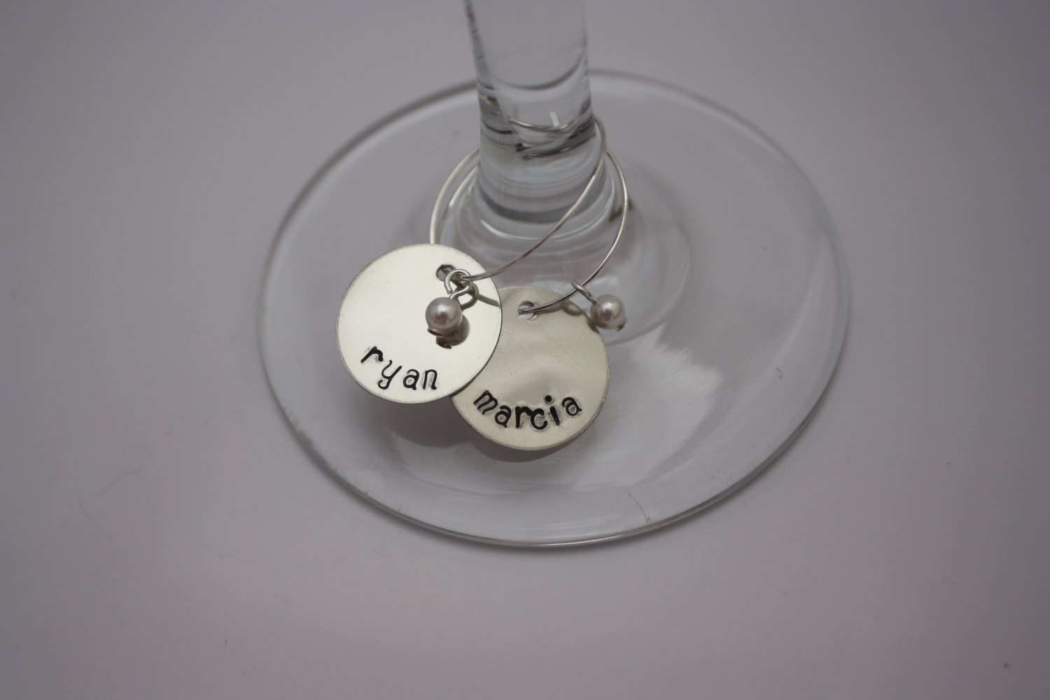 Personalized Wine Glass Charm Set, Bridal Shower Gift, Custom Wedding Decoration