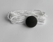 Crochet Wrap Bracelet White and Black Button Focal Cotton Bracelet Fundraiser
