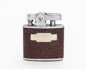 Working 1940s Ronson Standard Pocket Lighter With Authentic Reptile Wrap