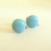 Vintage Screw Back Earrings Robin's Egg Blue Buttons 50's (item 50)