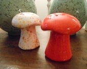 Funky Vintage Mushroom Salt and Pepper Shakers in Bright Colours Arnels 1970s