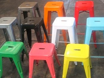 Custom Painted Tolix Style Stool in the Color of your Choice 24" Counter Height