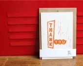 Thank You, Linoleum Block Card with envelope