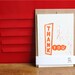 Thank You, Linoleum Block Card with envelope