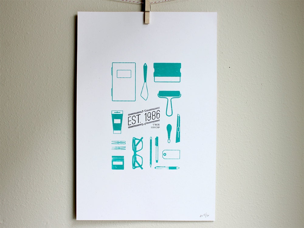 Silkscreen Poster - Est. 1986 Shop Print