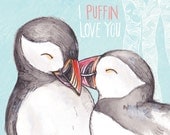 I PUFFIN love you POSTCARD