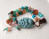 Tuileries - handmade bracelet, handmade beaded bracelet, pink bracelet, flower bracelet, pastel jewellery, pastel jewelry