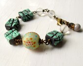Water World - handmade bracelet, eclectic bracelet, green bracelet, green jewelry, handmade jewelry, handmade jewellery