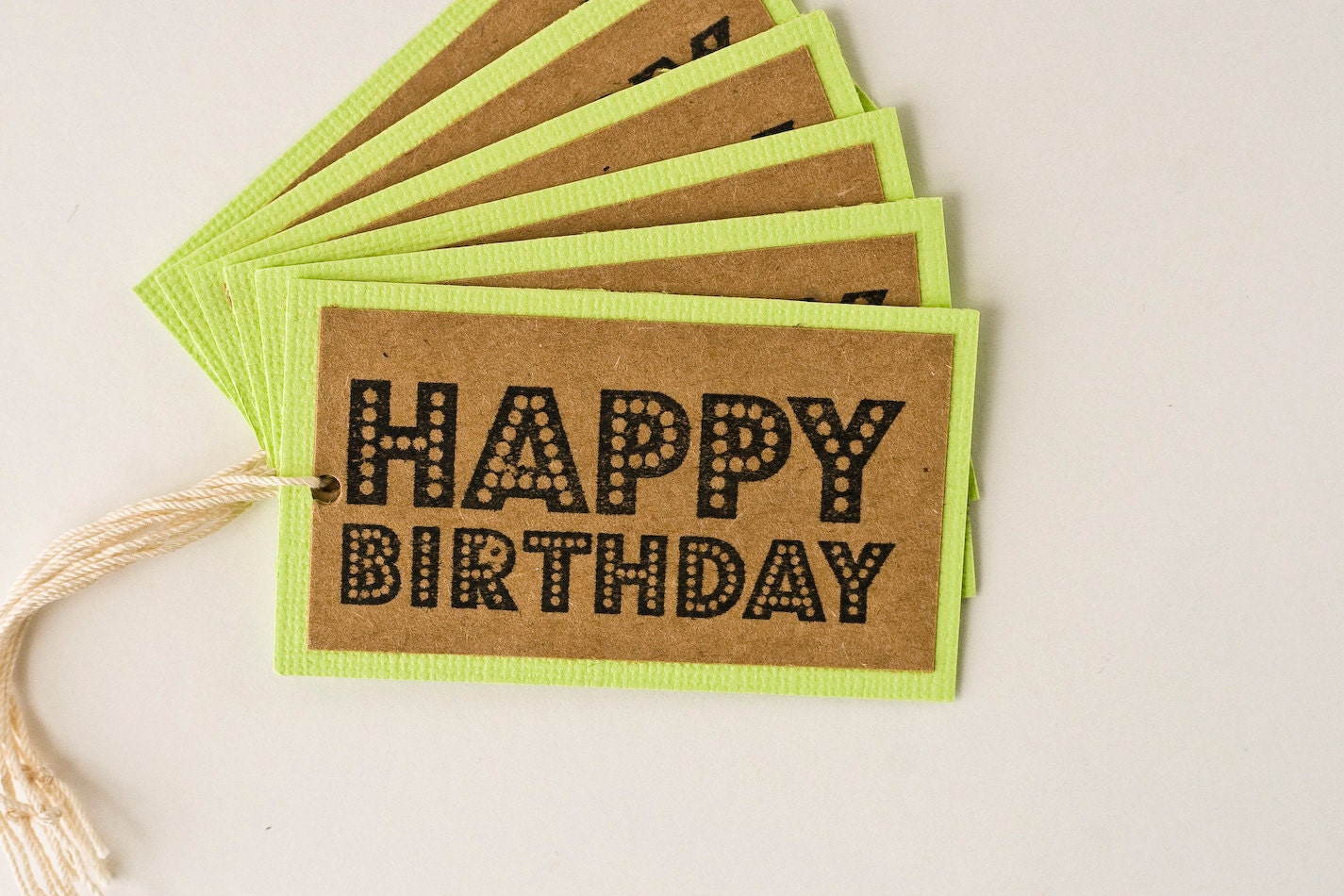 Birthday Party Favor Gift Tags in Lime