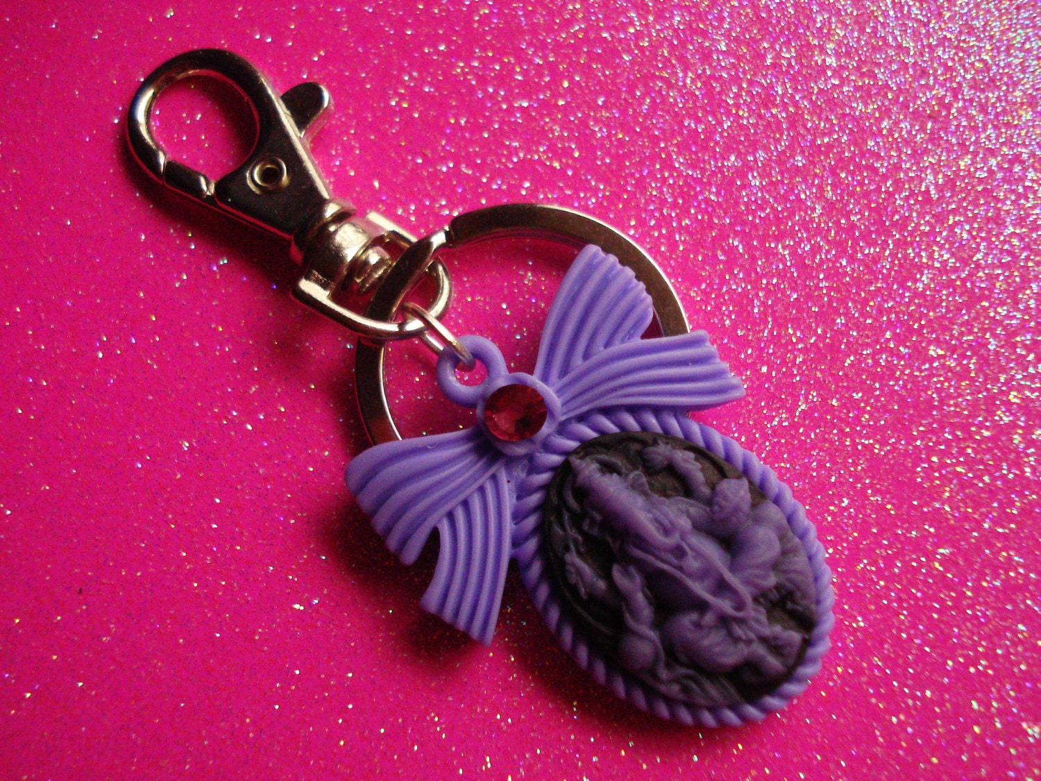 Pretty Purple Ganesh Keychain