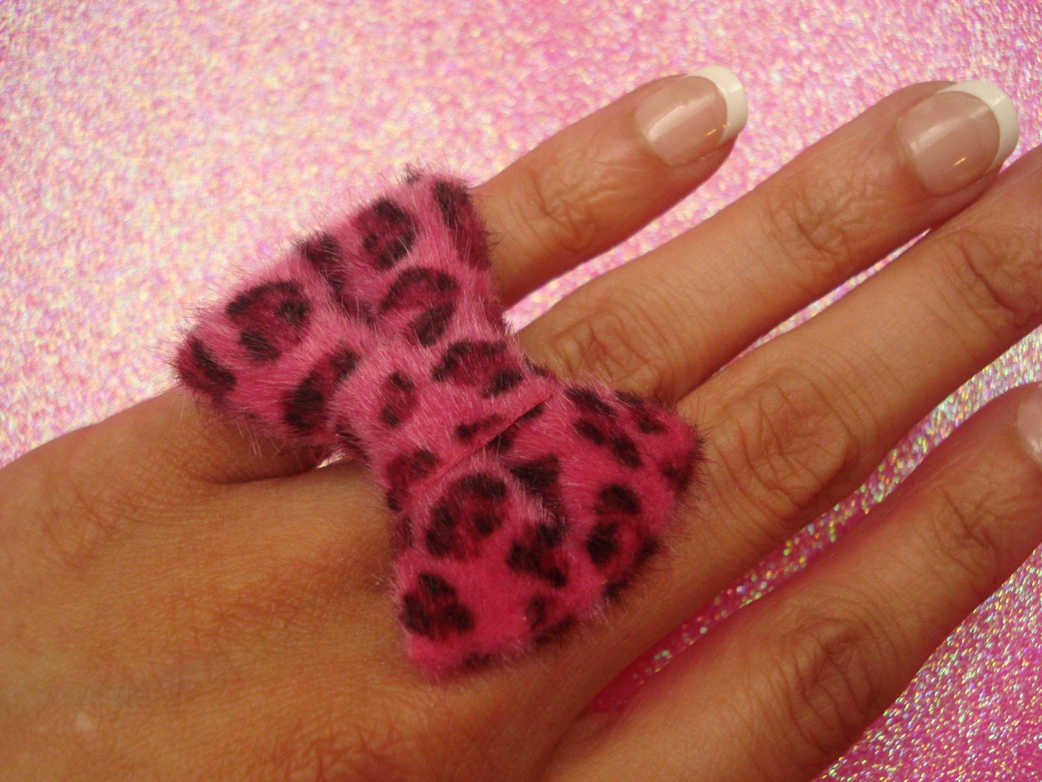 Wildly Cute Fuzzy Bow Ring